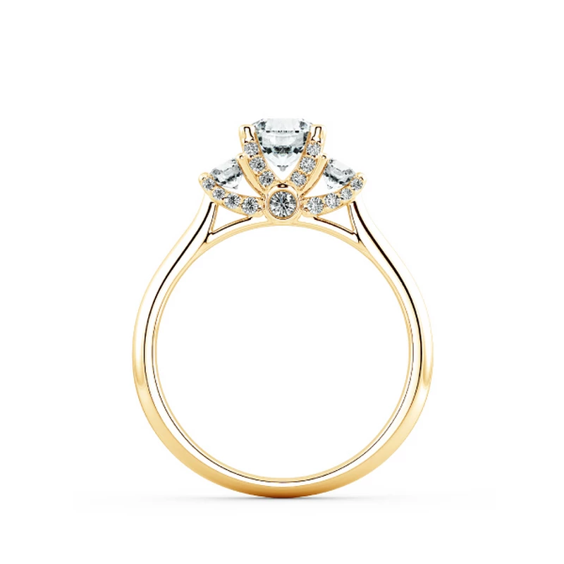 Nhẫn đính hôn Threestone có bridge accent NCH3203 5